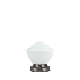 Getrapte tafellamp model blok mat nikkel met opaal kap Console 17cm nr 7Tp1-458.00