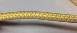Katoensnoer geel creme rond 2 aderig draad 0.75 omwikkeld met stof nr ksgc
