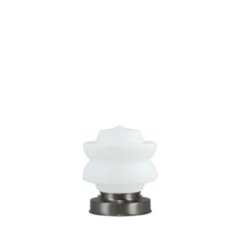 Getrapte tafellamp model blok mat nikkel met opaal kap Diabolo 17cm nr 7Tp1-465.00