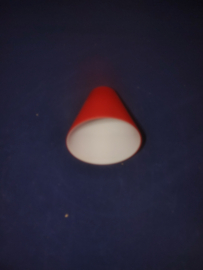 glazen kap trechtertje E14 d7cm h7cm licht rood opaal nr 75.lr