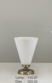 Tafellamp uplight mat nikkel met trechterkap M opaal h30 nr 7Tu-320.00