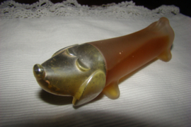 Vintage Avon parfumfles  hond Teckel uit zeventiger jaren.Vol.