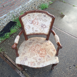 Oude armleuning stoel originele stoffering omstreeks 1930 eiken nr ST202617