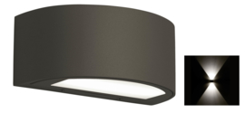 Buitenspot gevelspot 2-lichts down/up antraciet LED 2x9,5W nr 321321