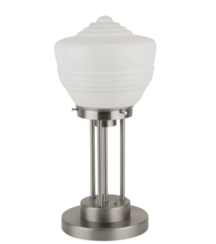 Tafellamp mat nikkel Quattro opaal kap Candy d-21cm h-44cm nr 7Tq-6530.00