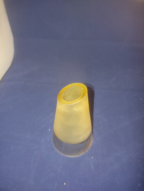 Handgemaakt Italiaans bekerglas amber helder gesatineerd d10cm nr B886