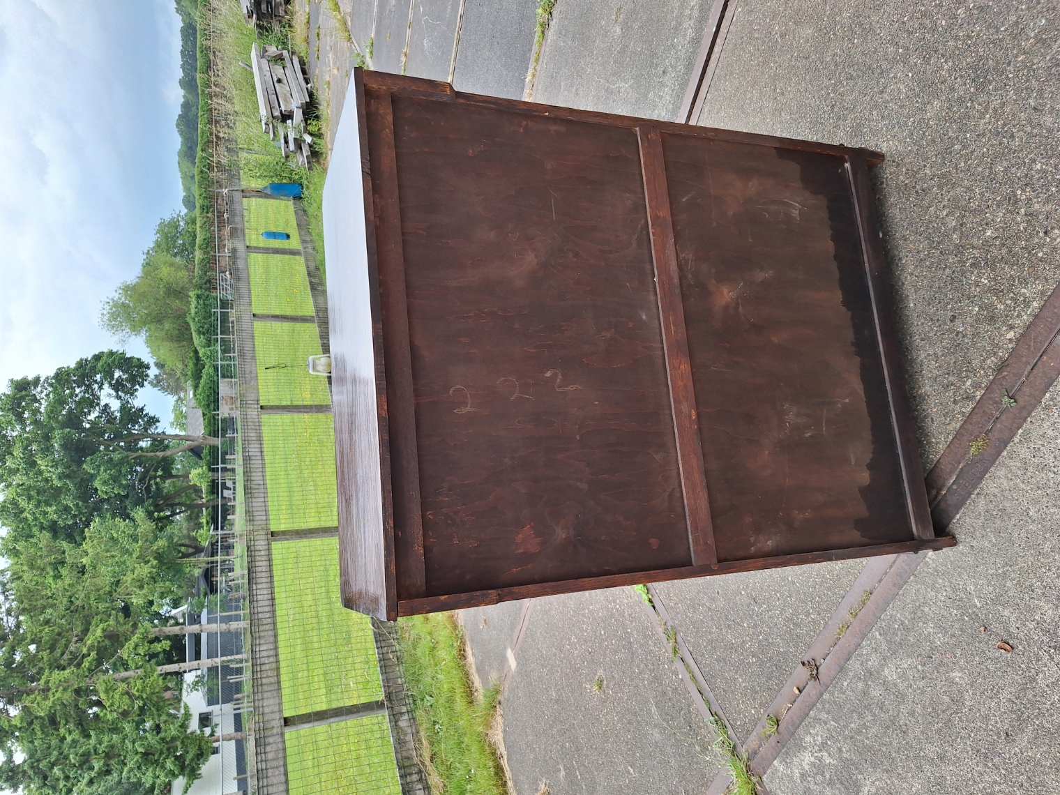 Engels eiken commode 5-laden hout/messing grepen 1930-1940 nr K202555