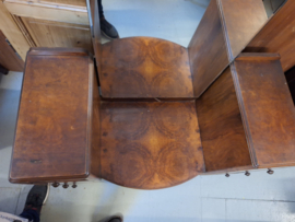 Art-deco kaptafel 1920-1930 Engels notenhout geslepen spiegel nr K202411