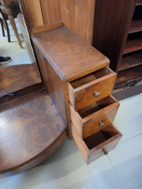 Art-deco kaptafel 1920-1930 Engels notenhout geslepen spiegel nr K202411
