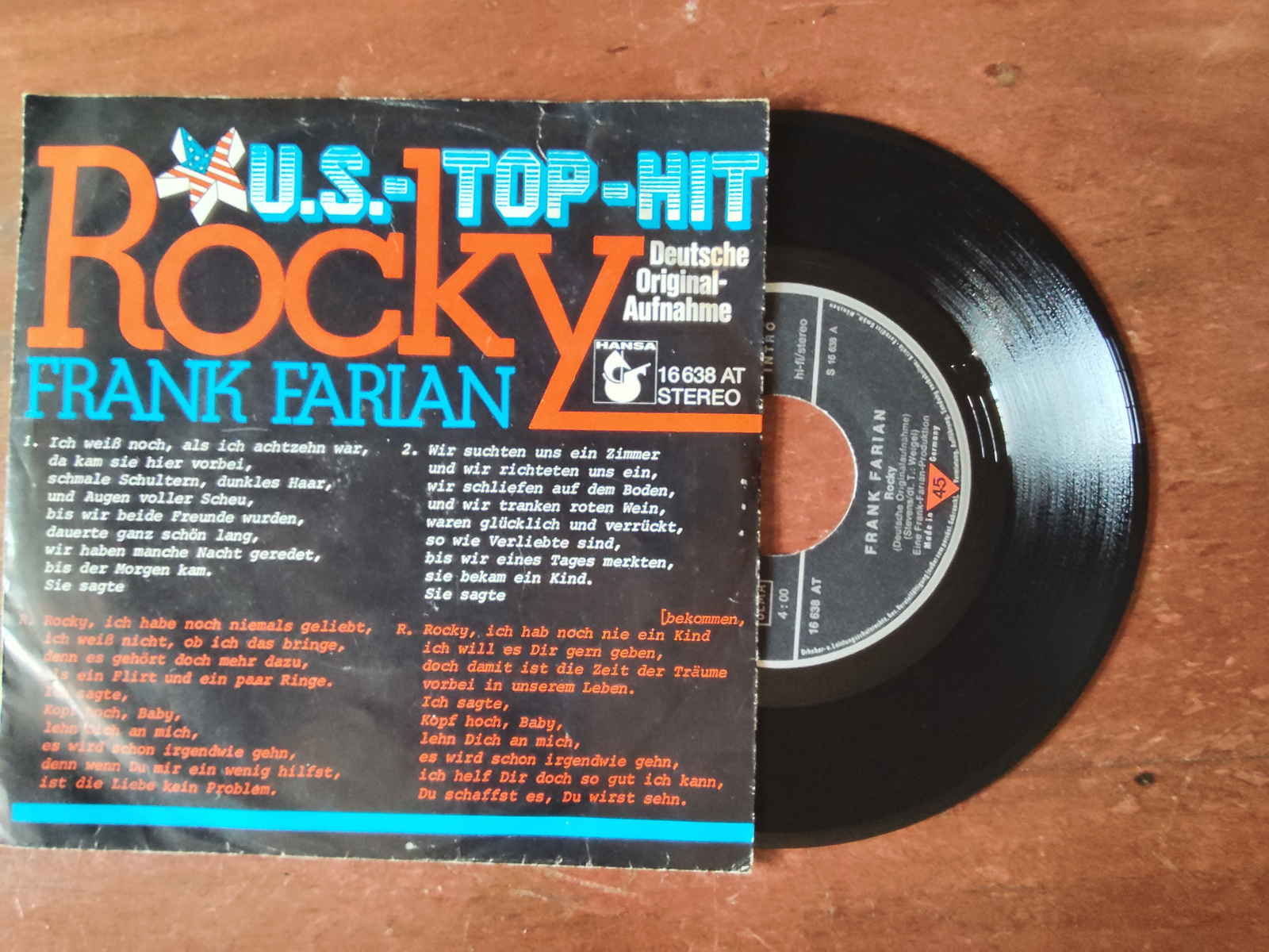 Frank Farian met Rocky 1976 Single nr S20256782