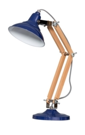 Bureaulamp Calia verstelbaar h-45cm 1xE27 hout blauw nr 05-TL3311-3573