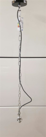 Kettingpendel E27 zwart 120cm katoensnoer zwart met ketting nr 05-P9949-zw