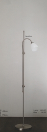 Vloerlamp leesflex mat nikkel met opaal kelkkapje nr 1603.07