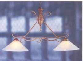 T-lamp kasteelserie 2-lichts met glazen kappen nr:20413/2