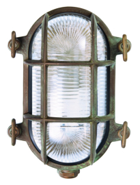 Buitenlamp wand serie Maritiem verkoperd messing S h17cm nr 232015-36