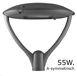 Buitenlamp kop LED 55W 3000K a-sym ALU antraciet nr 10-20343