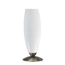Tafellamp uplight mat nikkel en cilinderglas mat opaal 46cm 7Tu-39.39