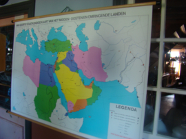 Van Goor's staatkundige kaart van het Midden-Oosten en omringende landen.