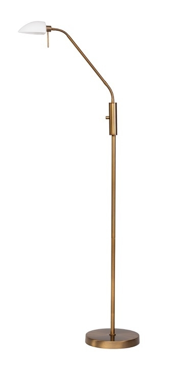 Leeslamp vloer model Roges brons h-145cm glaskap nr 05-VL8126-02