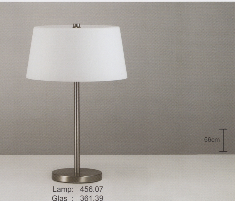 Miljard man component Tafellamp strak mat nikkel met mat witte kap 35cm nr 456.07 + 361.39 |  Combinatie tafel en burolampen uit eigen Atelier | ameliahoeve