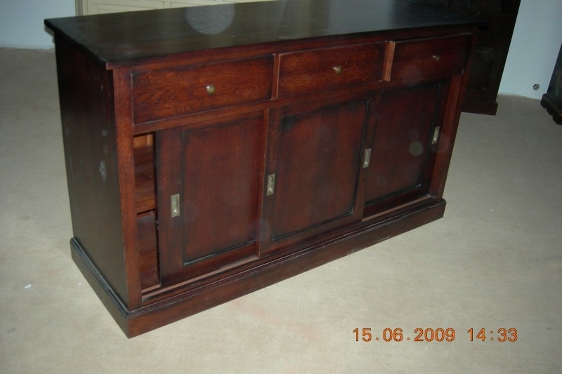 Recensie Sobriquette Medewerker Medium oak schuifdeur dressoir met 3 deuren | Eiken meubelen | ameliahoeve