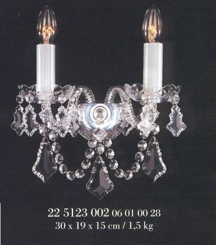 Boheems zuiver kristallen wandlamp nr 22 5123 002 0601