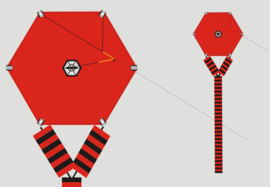 Six Cross Kite R2F - Red