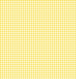 Quiltstof Gingham geel blokje