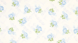 Quiltstof blauwe roosjes - Yuwa 541S13