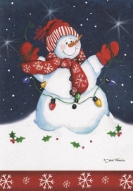 Kerstkaart Sneeuwpop #3