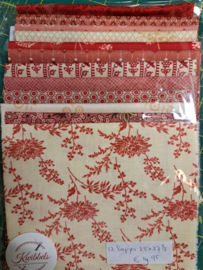 Quilt stofpakket Rood/Rose