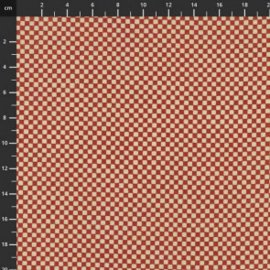 Quiltstof Traditional Japanese 6802-162 - d.rood/creme blokje