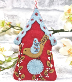 Folk Birdhouse Felt Craft