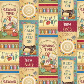 Quiltstof Sew Let's Stitch 4704-953