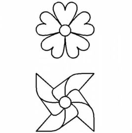 Summertime Pinwheel & Flower 3"  (7.6 cm)