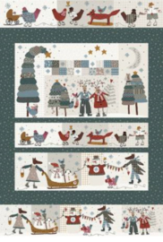 Quilt Panel Winter Playground groen - Lynette Anderson