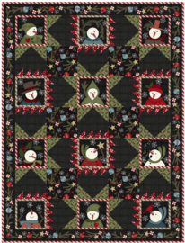 Quiltstof Flanel Snow Days  Zwart 9200-J - Bonnie Sullivan