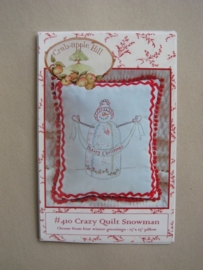 Crazy Quilt Snowman Pillow