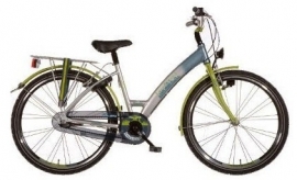 MAX2BIKE SKYLINE ZILVER / GROEN / BLAUW 26 INCH 3 VERSNELLINGEN