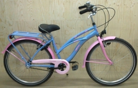 BIKE FUN KIDS CRAZY CRUISER GIRLS 26 INCH BLAUW / ROZE 3 VERSNELLINGEN