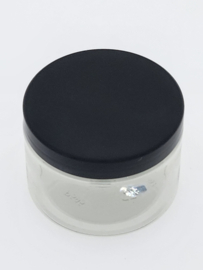 150 ml transparante pet pot +zwarte deksel
