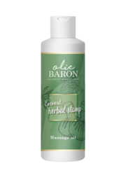 250 ml - Coconut herbal stamp (Cocos Kruidenstempel) massage oil - met Klepdop
