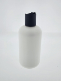 300 ml witte hdpe fles met zwarte flipdop