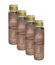 Doosje met mini's - 16 x 30 ml -  Sunflower massage oil - dichte dop