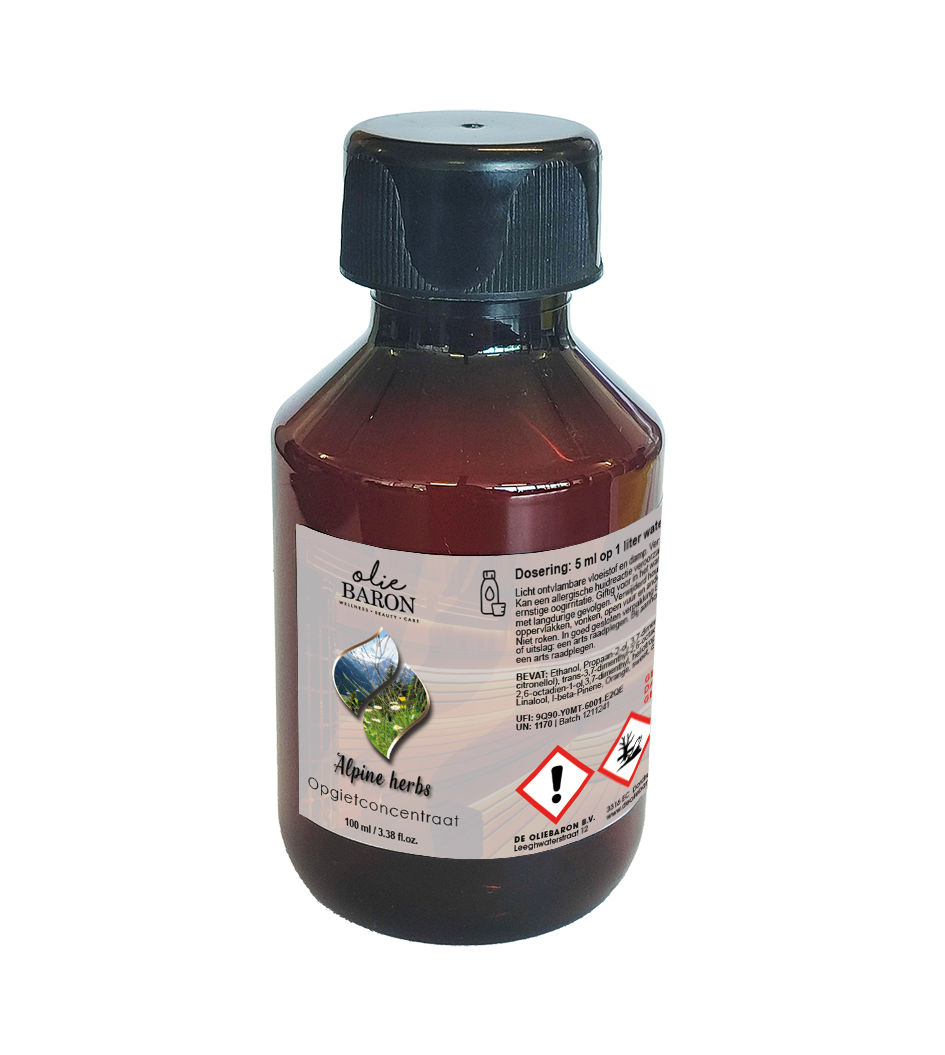 100 ml . - Alpine Herbs (Alphenkruiden) - Opgietconcentraat / EXTRA GECONCENTREERD € 20,99