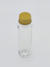 30 ml transparante pet fles + gouden aluminium draaidop