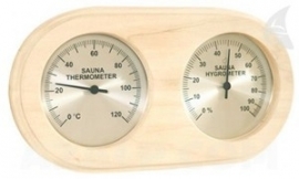 Sauna thermo en hygrometer met beschermingsglas