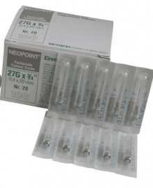 1 doosje (a100stuks) Neopoint steriele MILIA naalden 0.4x20mm