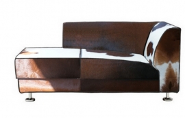 William chaise-longe in bruin koeienhuid