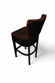 Bistro barkruk in bruin tricolor koeienhuid